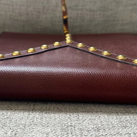 Authentic Yves Saint Laurent Studded Brown Shoulder Bag excellent like new YSL - Picture 2 of 14